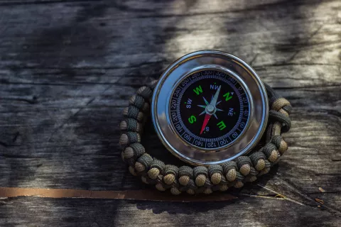 compass and lanyard