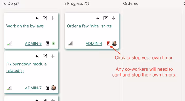 timer in progress