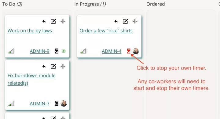 timer in progress
