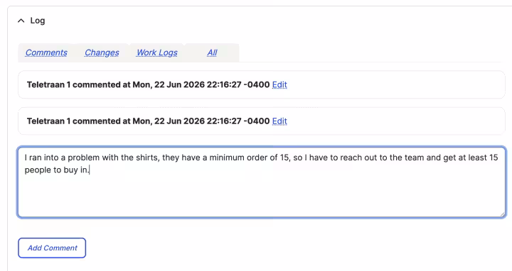 add a task comment