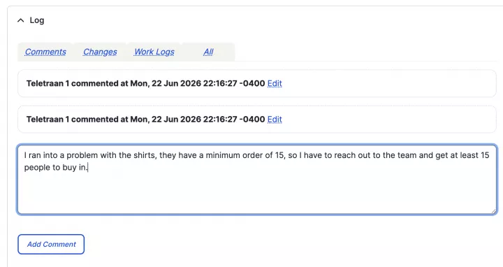 add a task comment